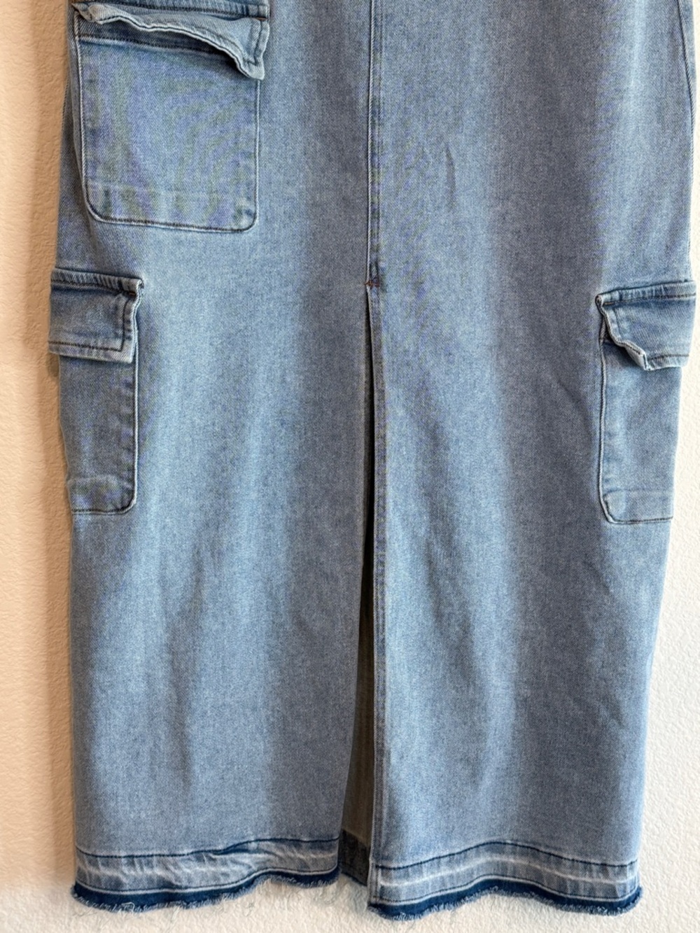 🩵Tinseltown Blue Denim Cargo 🩵Maxi Skirt 15 Y2K Streetwear Long Skirt - Picture 3 of 11